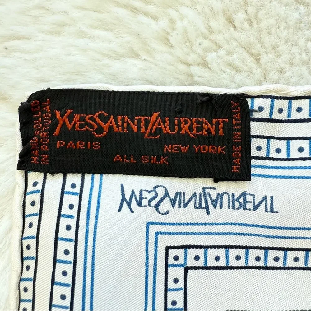 Yves Saint Laurent silk square scarf Authentic